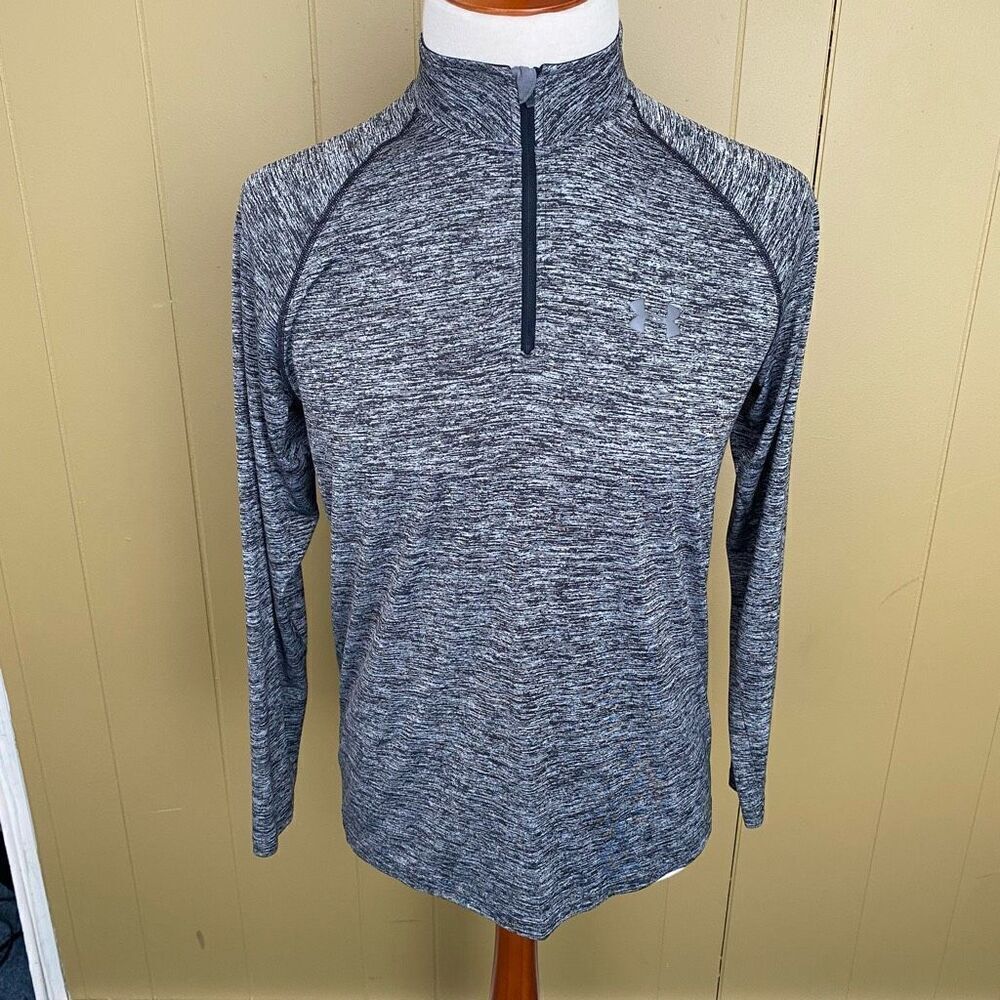 Under armour men M loose fit heat gear quarter zip Longsleeve stripe pullover